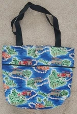 Island Aloha Wear Reversible Hawaiian Tote Shoulder Bag |  Large American Made