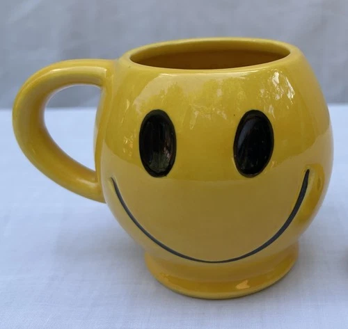 Vintage McCoy Pottery Yellow Smiley Face Coffee Mug Tea Cup