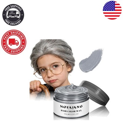 Silver Gray Temporary Hair Wax Cream - Washable, Non-Irritating Formula, 4.23 Oz