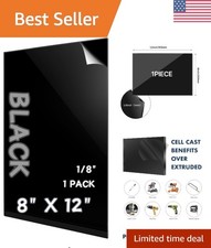 Black Acrylic Sheet 8x12 - Scratch-Resistant for Indoor/Outdoor Use