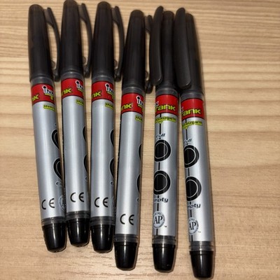 6- Ink Tank Permanent Black Markers - No Box - Harder Item To Find