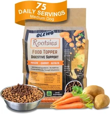 Rootsies Food Topper – Sensitive Stomach Dog Food, Fiber for Dog Stool Hardener,