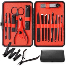 Women Men Manicure Pedicure Set Finger Toe Nail Clippers Scissors Grooming Kit
