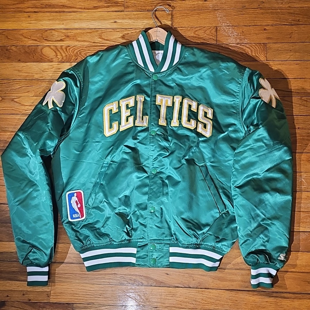 Boston Celtics Vintage XL 80s Starter Satin Bomber Jacket NBA