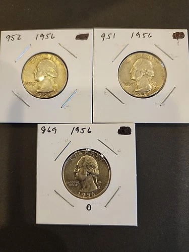 1956 And 1956-D Washington Quarters In XF Condition