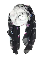 Lightweight Scarf Fashion Flower Print Shawl Wrap For Women For Spring Season...