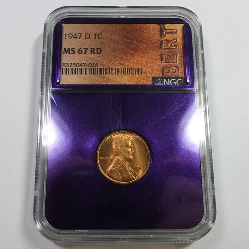 1947 D NGC MS67 RD Red Bert - Lincoln Wheat Penny Cent 1c US Coin #59076B