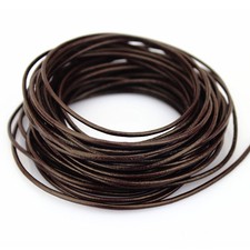 TM 1.5mm Genuine Round Leather Cord - Dark Brown Espresso, 10M 10 Yards