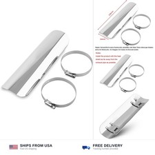Exhaust Heat Shield, Motorcycle Exhaust Heat Shield with 2 Stainless Steel Cl...