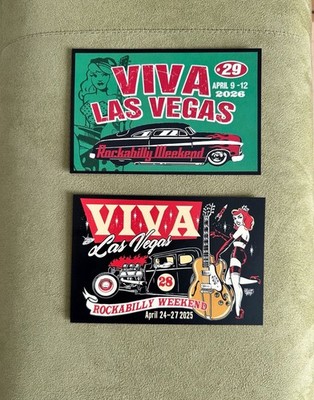 Viva Las Vegas Rockabilly Weekend Postkarten 50er Jahre Hot Rod Pin Up Postkarte