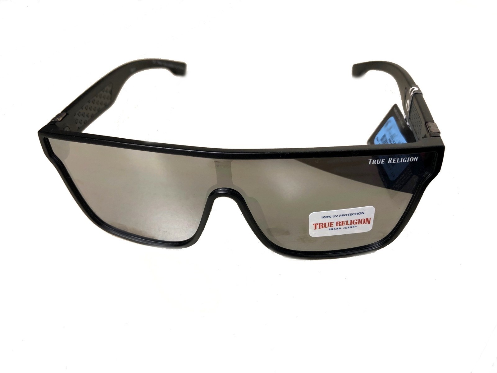 NWT Womens Sunglasses True Religion TRM1799 Black matte/Silver mirror Oversized thumbnail 2