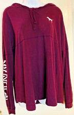Victoria's Secret women's wine color Hoodie Size Medium PINK on sleeve