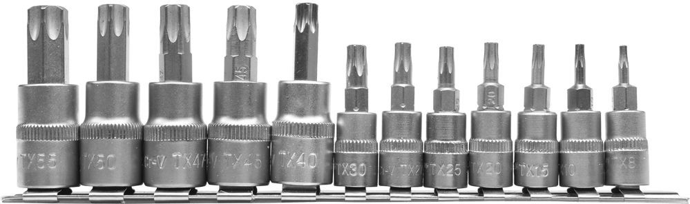Kit Torx YATO 12 pièces sur rail pour l'entretien automobile et mécanique moto