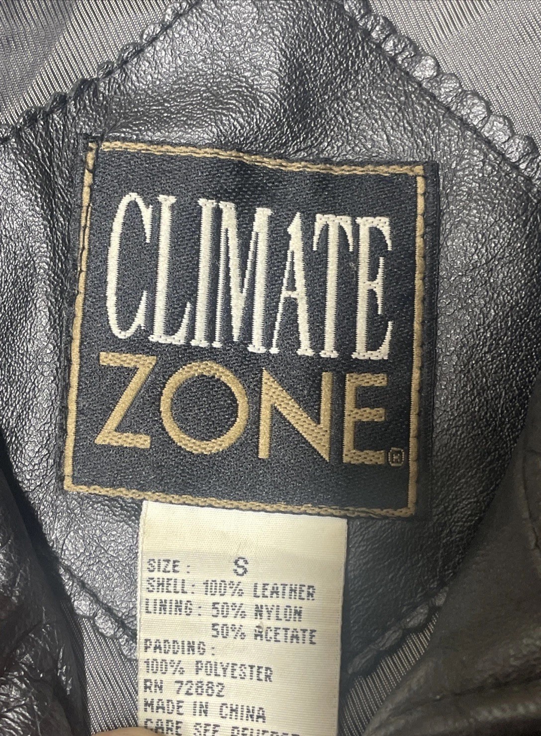 Climate Zone Full Zip Leather Jacket Pockets Blac… - image 2