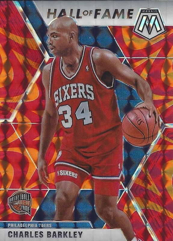 Charles Barkley 2019-20 Panini Mosaic Orange Reactive Mosaic Hall of Fame Card