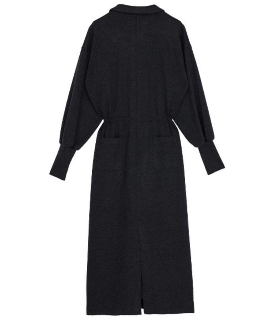 AMERI RELAX DRAWSTRING SWEAT DRESS Black M - image 17