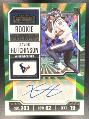 2023 Contenders Xavier Hutchinson Opening Kickoff Ticket #149 Auto RC Texans