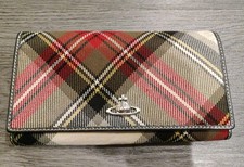 Used Vivienne Westwood Tartan Check Wallet With Gold Orb Logo