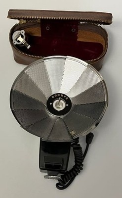 Vintage Accura Folding Fan Flash Unit/Case Japan Untested Collapsible Reflector