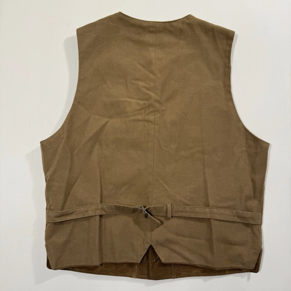 Vintage 90s Banana Republic L Genuine Leather Vest Suede Western Cowboy Utility - Image 4 of 4