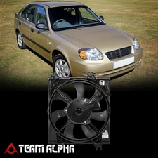 Fits 2001-2005 Accent AC Condenser Cooling Fan Shroud Motor Assembly HY3113104