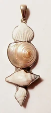 Charles Albert Fine Sterling Silver 4.5" Multi Sea Shell Pendant