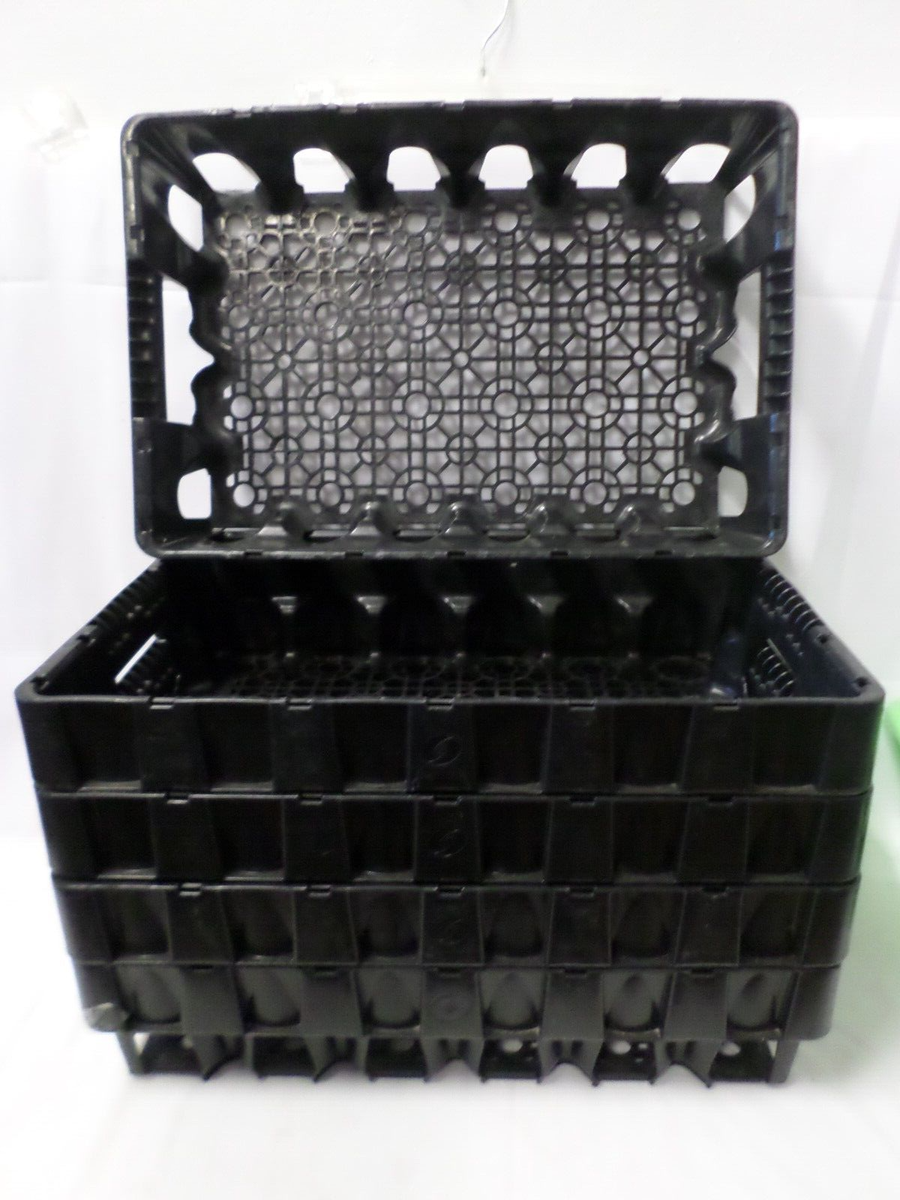 Lot of 5 Coca Cola Black Plastic Trays Crates Hold 24 20oz