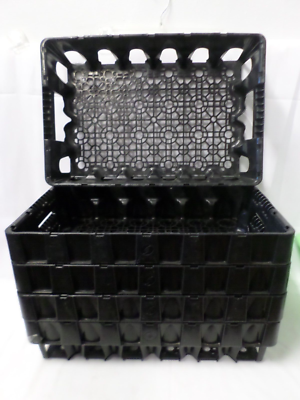 Lot of 5 Coca Cola Black Plastic Trays Crates Hold 24 20oz Bottles