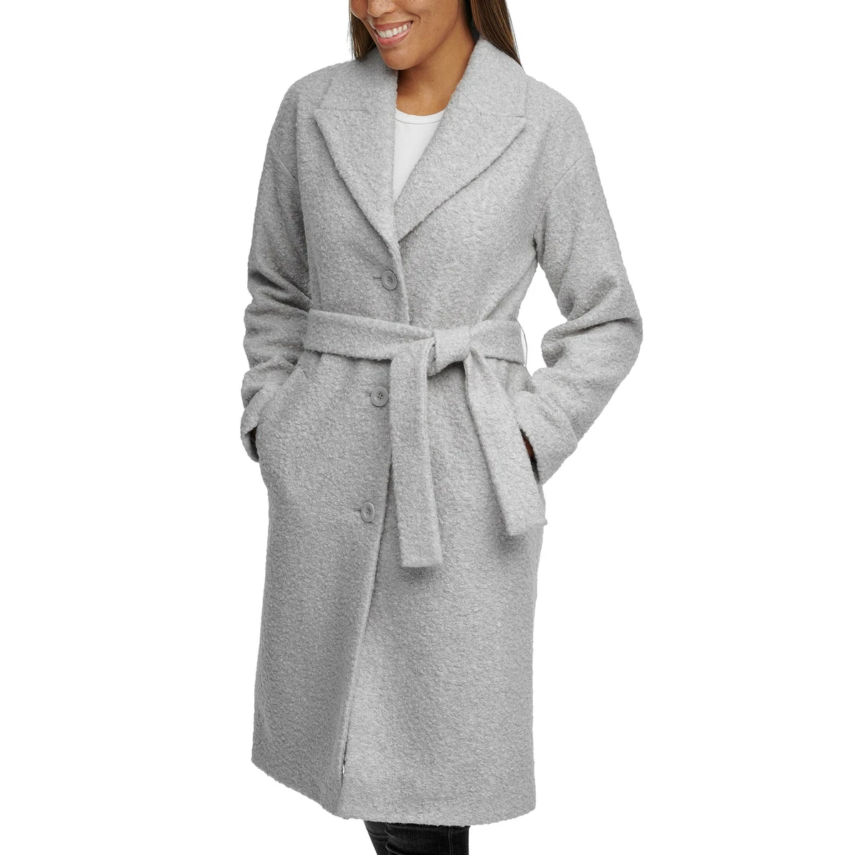 Ladies grey wrap coat sale