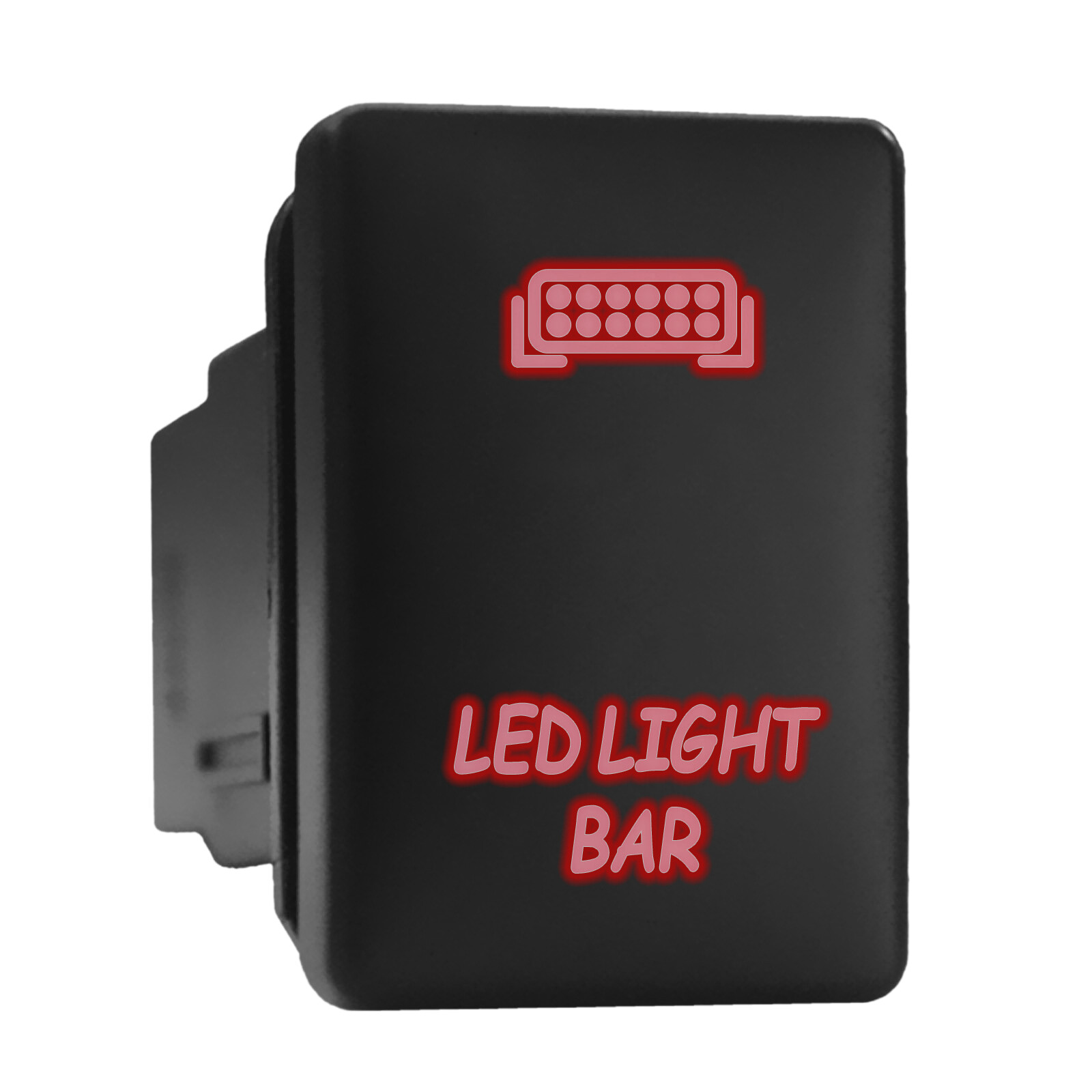LED LIGHT BAR - Red Backlit Push In Switch 1.28