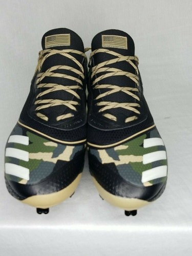 ADIDAS BASEBALL CLEATS Sz 16 ICON BOUNCE METAL MILITARY Camo FX4258 Softball - Picture 4 of 5