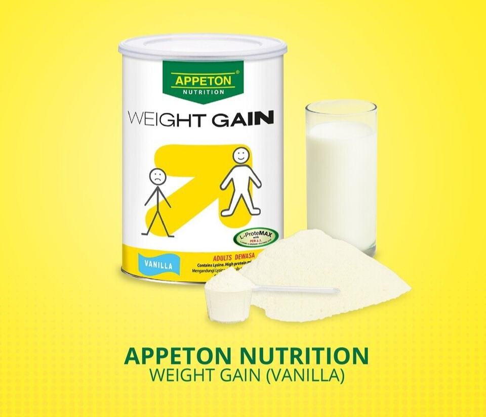 Appeton Weight Gain Powder Adult Vanilla 900g with Lysine DHL EXPRESS eBay