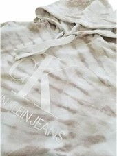 NEW Calvin Klein Womens Tye Tie Dye Logo Crop Cropped Hoodie Sweater SMALL S
