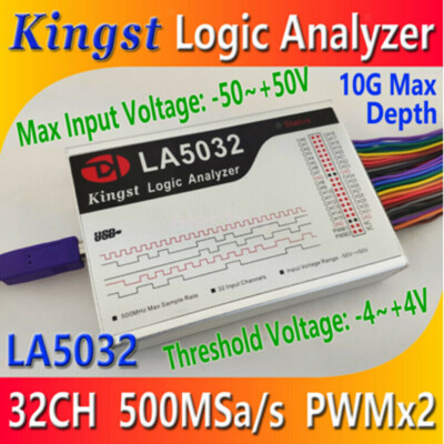 USB Logic Analyzer 500MHz Max Sample Rate 32 Channels ARM FPGA Debug LA5032