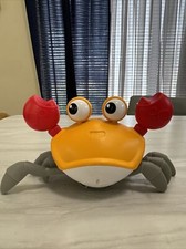 CUTE CRAB Electric Induction Crawling Crab Toy w/Music  Light - Preowned Works 