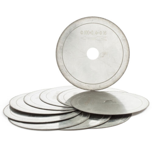 10 pièces 4 pouces 100 mm super mince arbor 5/8 pouces jante 0,43 mm lame de scie lapidaire diamant - Photo 1/8