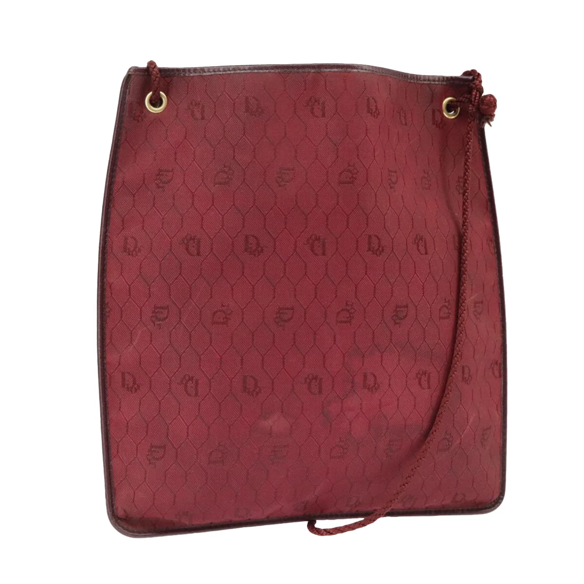 Sac bandoulière Christian Dior toile nid d'abeille rouge or authentique 100345