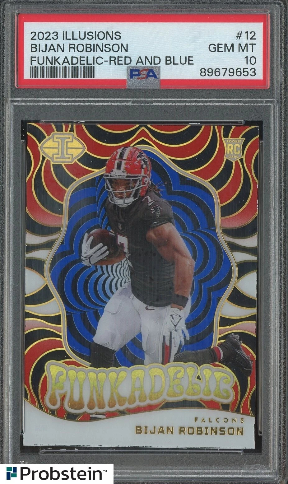 Bijan Robinson Panini Illusions Funkadelic #12 Red and Blue