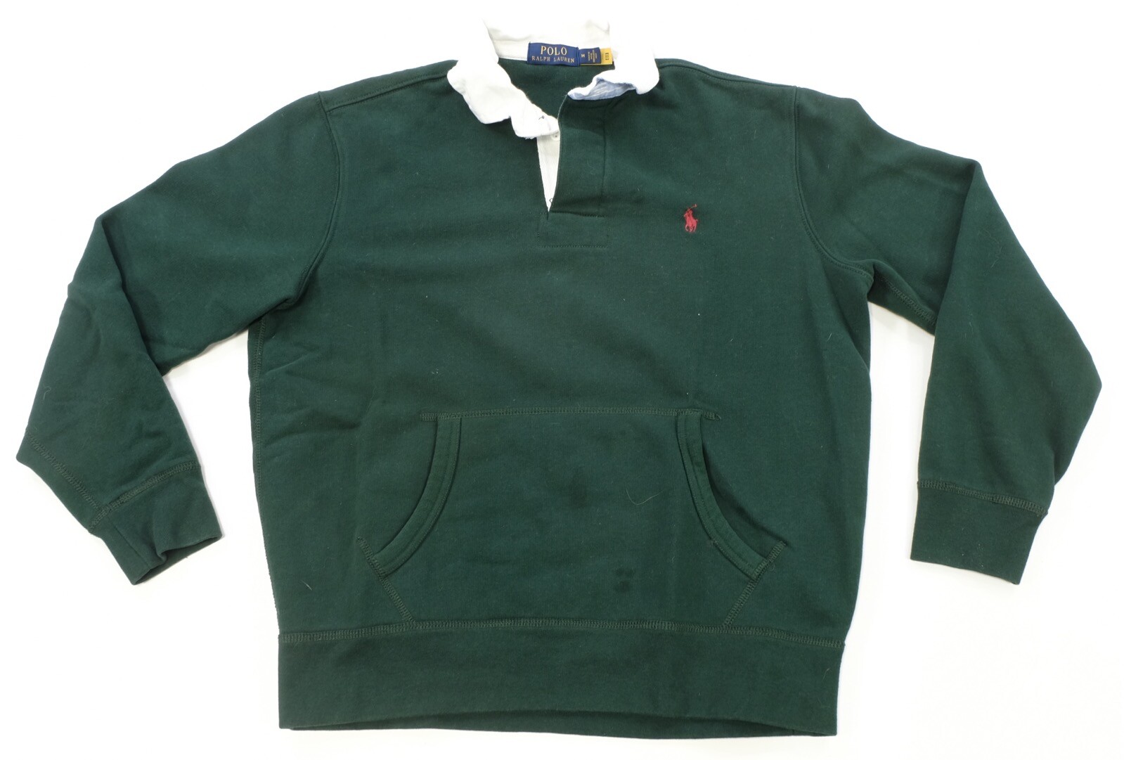 Rara POLO VINTAGE RALPH LAUREN piccolo pony manica lunga camicia colletto anni 2010 verde M