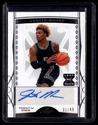2023-24 LEAF TRINITY SILVER /49 AUTO JUSTIN MOORE