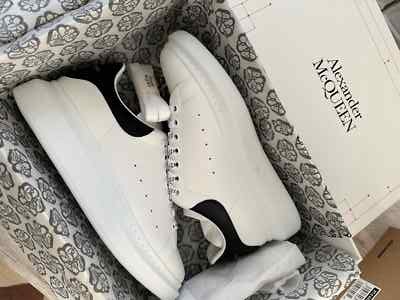 Size 10 - Alexander McQueen Oversized Sneaker White Black for sale