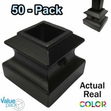 Flat Shoes for 1/2" Stair Metal Balusters 50-Pack With Screw Satin Black 