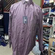 HART SCHAFFNER MARX Men s long sleeve Shirt L Large Purple Blue plaid NWT B1