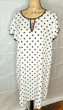 Sheln Curve Dress Size 1XL Women's Ladies Smocked Sun Dress White Black Polkadot