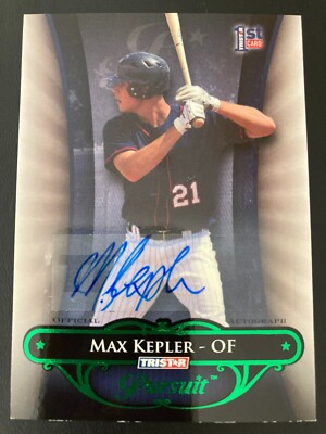  2010 TRISTAR Pursuit Green Autographs Rookie RC 82 Max Kepler ed/25 