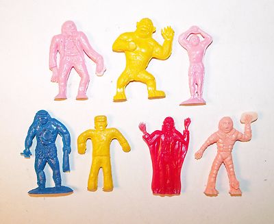 Vintage 1960's Original Set of 7 Palmer Flat Monsters - Creature, Frankenstein