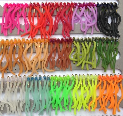 Squirmy Worms Forellen Fliegenköder mehrere Optionen Farbe und Größe wählbar 