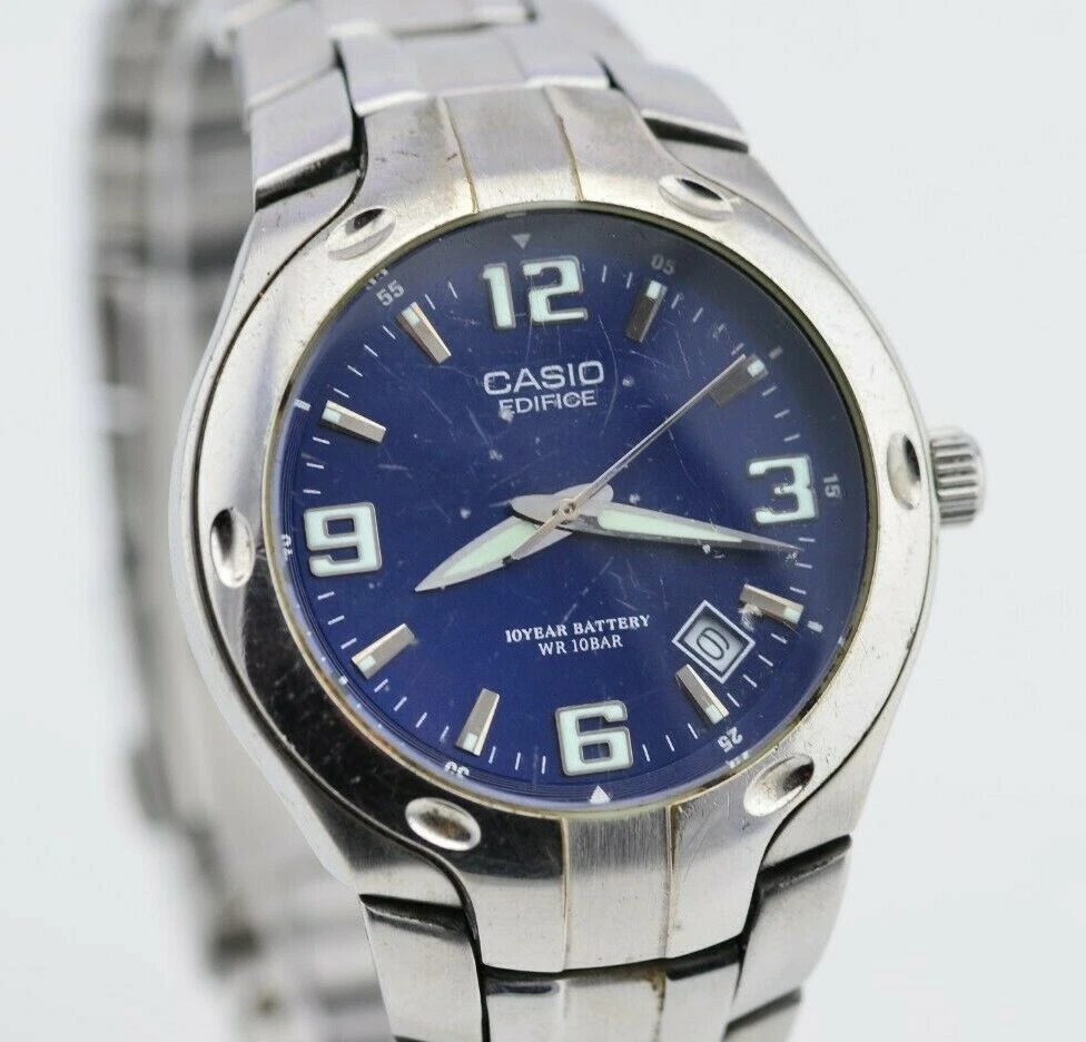E938 Vintage Casio Edifice Analog Quartz Watch Needs Repair EF 106