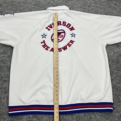 ✅VINTAGE リーボック NBA アイバーソン ゲームシャツ XL OLD Vintage Allen Iverson Shirt Mens 2XL White Button NBA Warm