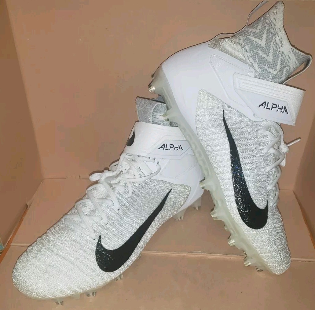 NIKE ALPHA MENACE ELITE 2 FLYKNIT FOOTBALL WHITE MEN\'S Sz 10.5 W WIDE NO BOX TOP NIKE ALPHA MENACE ELITE 2 FLYKNIT FOOTBALL WHITE MEN main image 2